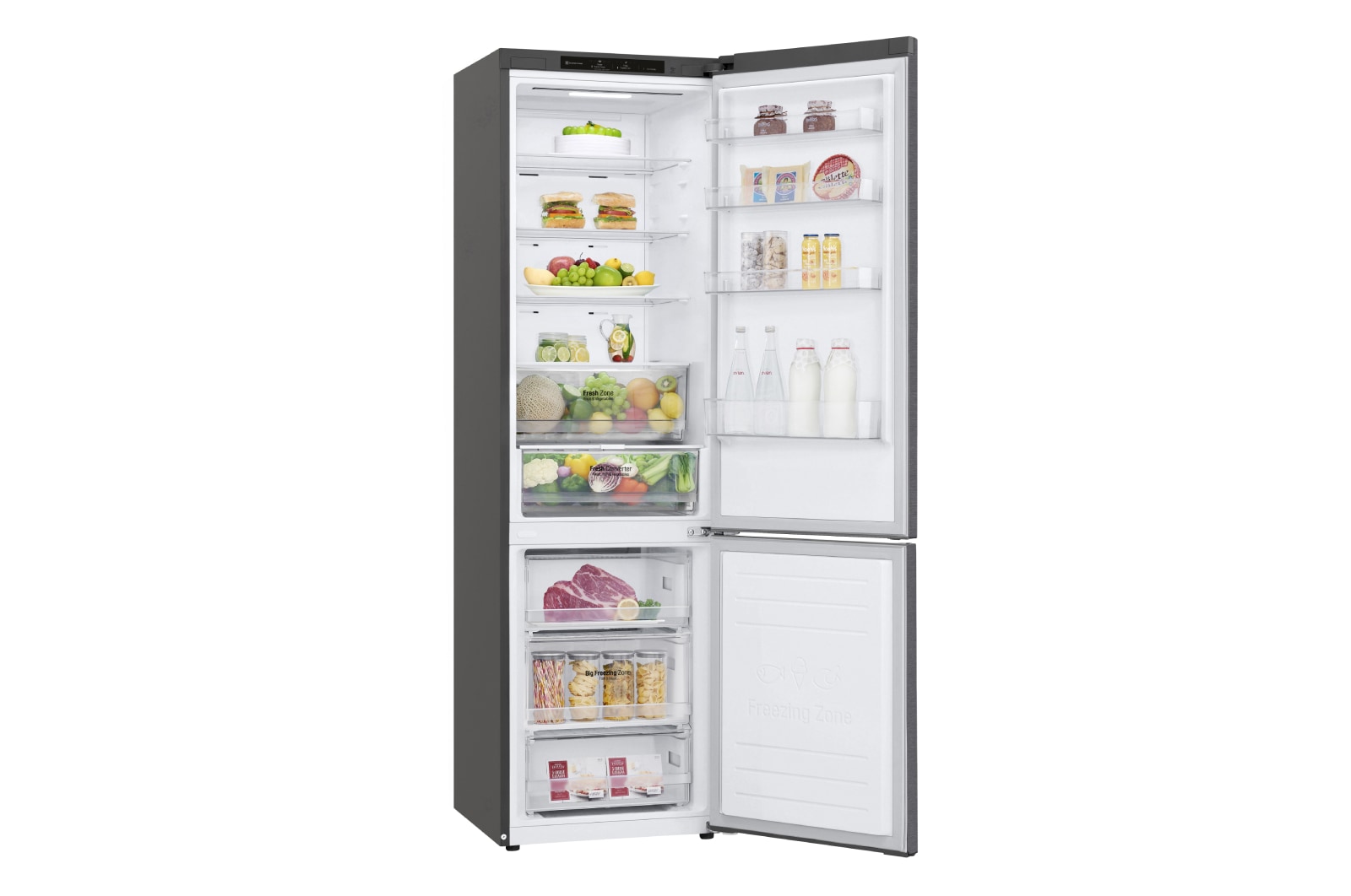 LG Kühl-Gefrierkombination | 384 Liter Nutzinhalt | Energieeffizienzklasse C | Dark Graphite | 203cm | Inverter-Linearkompressor | GBP62DSNCN, GBP62DSNCN